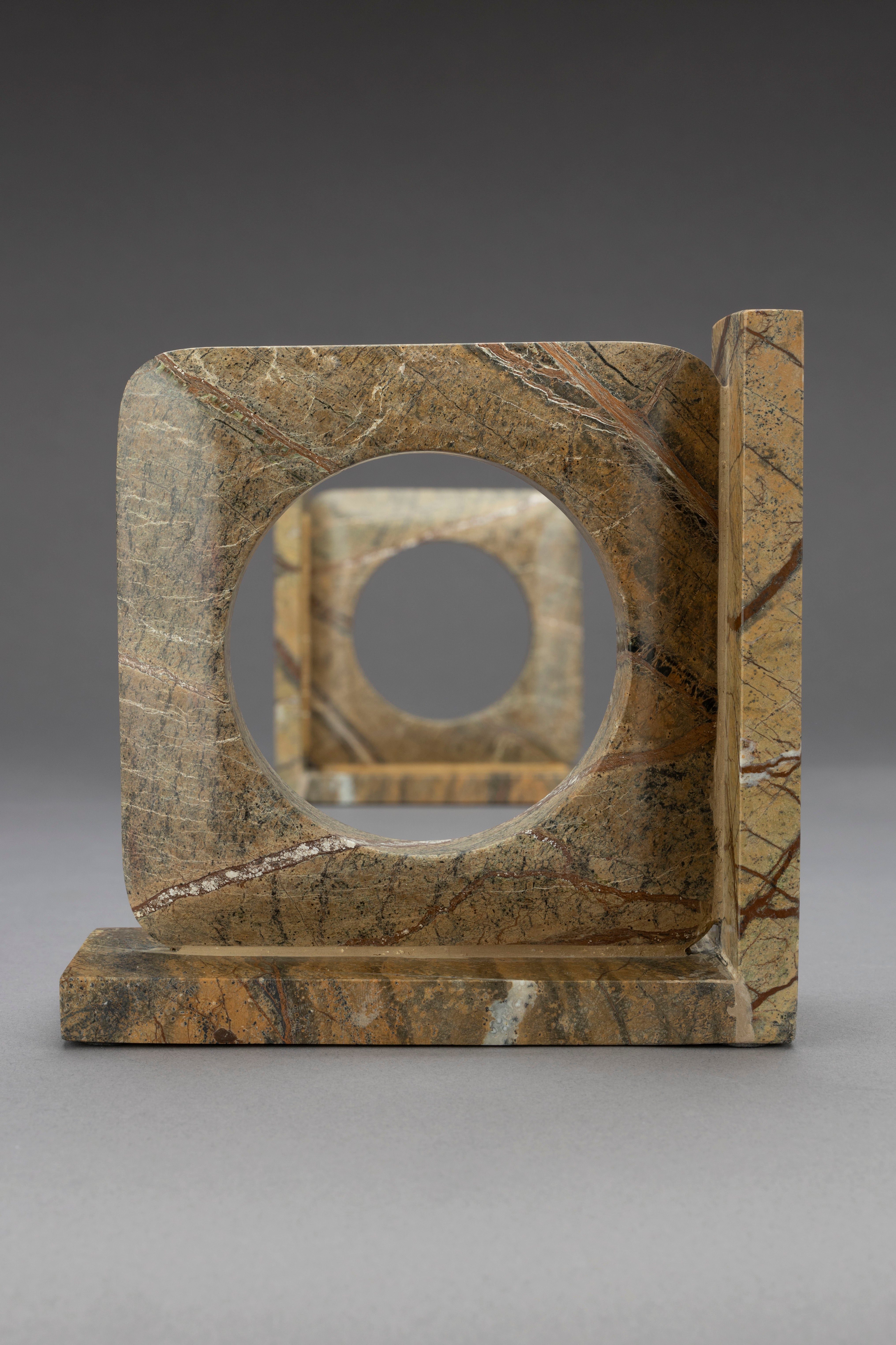 Dutchbone Set of 2 Satpura Brown Marble Book Ends